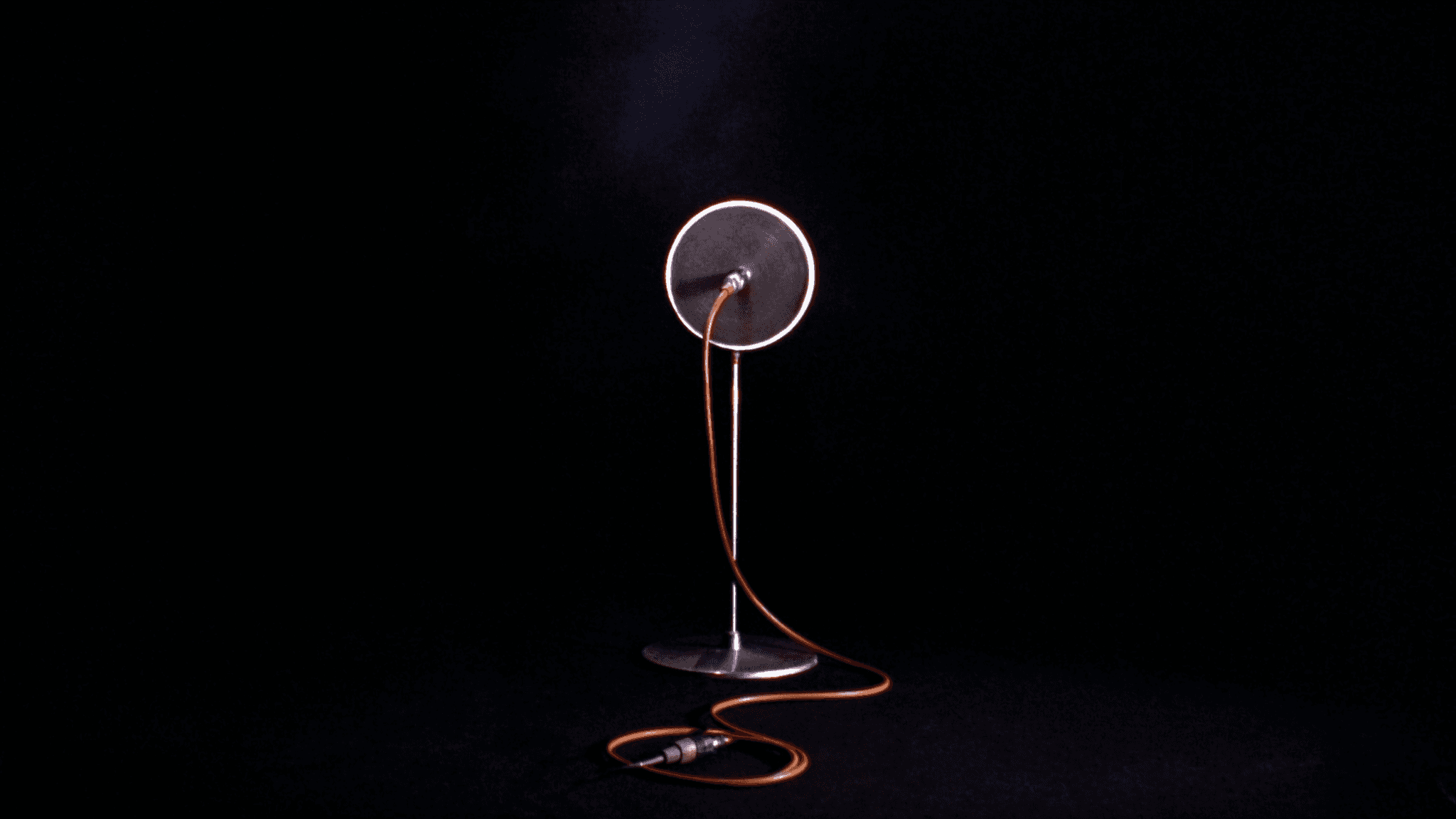 Conceptual still-life: a microphone on a stand
